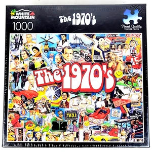 White Mountain Puzzle THE SEVENTIES Jigsaw 1000 Pieces 1970's 70's NEW SEALED - Picture 1 of 3