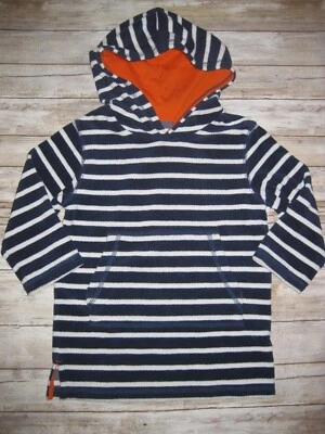 Mini Boden Boys 2-3Y 2T 3T navy white Striped hooded Cover Up Toweling - Image 1 of 4
