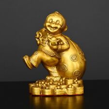 Home decor brass sculpture geomantic effect bring in wealth treasure monkey