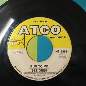 Bee Gees – Run To Me/Road To Alaska - 1972 ATCO Records 45-6896 7" 45-RPM VG - Picture 1 of 6