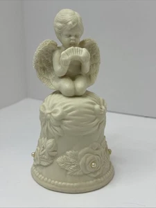 Angel Cherub Bell Playing Accordion With Imitation Pearls ZZ18 - Picture 1 of 7