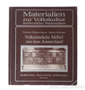 BUCH Deutsche Volksmöbel Niedersachsen Holzstamm Mitgift Truhe geschnitzt Ammerland - Bild 1 von 11