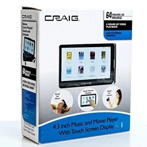 Craig 4.3" Reproductor de Música y Video Películas Pantalla Táctil 4 Horas de Reproducción Caja Abierta - Imagen 1 de 4