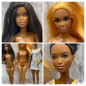 Barbie bambola afroamericana lotto di 3 fashioniste moderne nude per OOAK NB2 - Foto 1 di 11