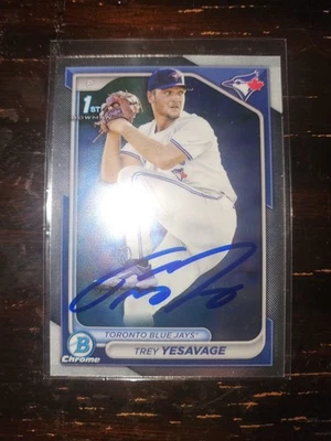 Trey Yesavage Signed 1st Bowman Chrome Auto Toronto Blue Jays World Series (IP) - Image 1 of 2