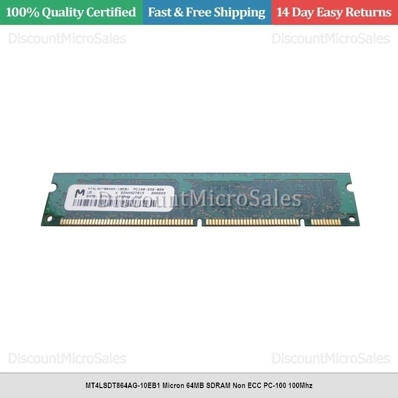 MT4LSDT864AG-10EB1 Micron 64MB SDRAM Non ECC PC-100 100Mhz - Image 1 of 1