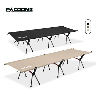 Pacoone Camping Cot Folding Camping Bed Portable Outdoor Bed Comfortable Sleepin - Image 1 of 4