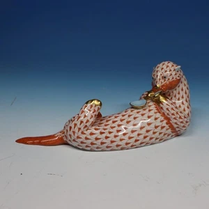 Herend Hungary - Rust Fishnet Figurine - Sea Marine Animal Otter Clam - 7 inches - Picture 1 of 4