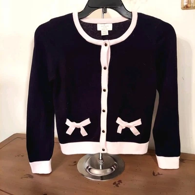 KATE SPADE Falda The Rules Botón Frontal CARDIGAN Suéter Talla 10y Negro/Rosa  Foto 1 de 4