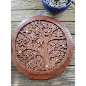 Tree of Life Carved Wood Stick Burner/ Incense Burner - Picture 1 of 6