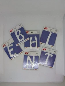 Joy Brand Embroidery Sew Iron On Appliqué Letters -lot Of 8 - E B H(3) I N T - Picture 1 of 3