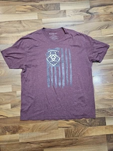 Camiseta Ariat Para Hombre XXL Brezo Granate Bandera de EE. UU. Gráfico Logo Envejecido - Imagen 1 de 6