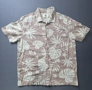 Folk Kingston Strick Kurzarm Button Down Blumen Shirt Größe Medium - Bild 1 von 3