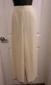 Joseph Ribkoff Cream Pants Size 10 Front Leg Slit with Pleats Inside Canada - Picture 1 of 8