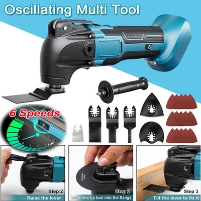Cordless Oscillating Multi Tool + Accessories 6 Speeds For Makita 18V Battery UK - Image 1 of 4