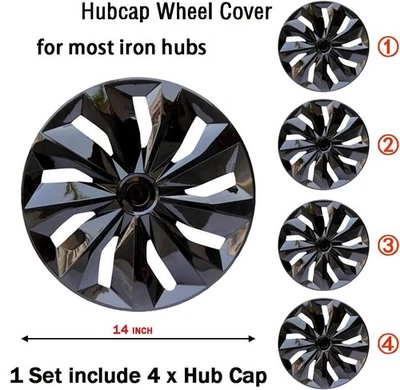 14"ABS Black wheel rim cover protecting the hub for 2002-2007 Suzuki Aerio - Image 1 of 4