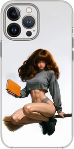 Witch Broom Flying Abs Fit Girl Waifu Case Cover Silicone / Shockproof / MagSafe - Picture 1 of 16