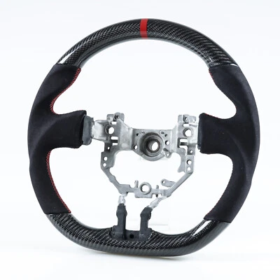 Flat Bottom Carbon Fiber Suede Steering Wheel For Toyota 86 Subaru BRZ Scion FRS - image 1 of 3