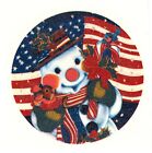 Christmas Patriotic Snowman Mouse 1 Pc 8" Overglaze Waterslide Ceramic Decals