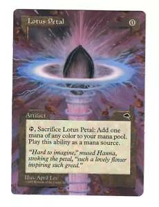 Lotus Petal Altered Full Art MTG Magic Alter cEDH Artifact Old Border Extended - Picture 1 of 1