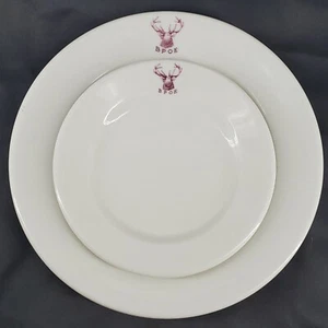 Lot BPOE ELKS Club White Lunch & Bread Plate Syracuse China Restaurant 2-FF 1951 - Picture 1 of 9