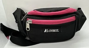 Everest Signature Fanny Pack Negro con Cremalleras Rosas Excelente Estado - Imagen 1 de 8