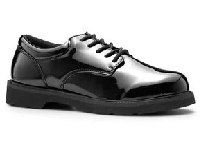 Mens Black Leather Oxford Dress Shoes High Gloss Casual Comfortable - Picture 1 of 7