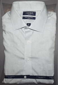 Daniel Cremieux Dress Shirt 16.5 - 36 Slim Fit Spruce Green Mini Check NWT - Picture 1 of 3