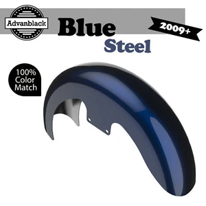 BLUE STEEL Advanblack 19" Reveal Wrapper Hugger Front Fender For 09+ Harley - Picture 1 of 9