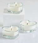 Set of 3 Glass Heart Shaped Candles Vanilla gift set, Home dcor