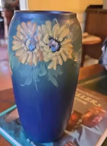 Weller Pottery Decorated Blue Hudson, Artist Signed HF Floral Vase 9.5" 1920's - Picture 1 of 12