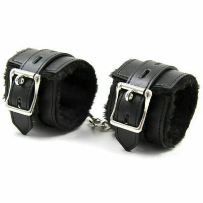 SEXY EMPORIUM Sex Handcuffs Bondage Faux Leather Soft Fur BDSM Fetish Slave Ankle Restraint UK