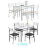 5 Piece Dining Set Glass Table and 4 Chairs Kitchen Breakfast Furniture ...