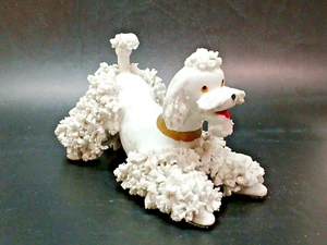 Spaghetti barboncino cane porcellana ceramica bianca vintage 6" **coda e orecchio riparati** - Foto 1 di 14