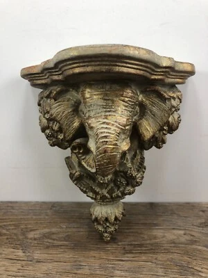 Hickory Manor House Elephant Shelf - Tarnished Gold - Image 1 of 4