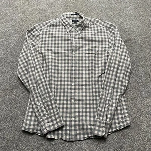J Crew Shirt Adult Medium Gray Check Heathered Cotton Slim Fit Long Sleeve Mens - Picture 1 of 8