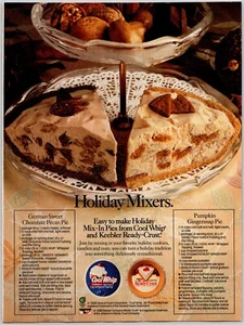 1988 Cool Whip & Keebler Ready-Crust Holiday Mixers Two Recipes Print Ad - Imagen 1 de 1