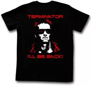 The Terminator 80's Movie I'll Be Back Quote Arnold Schwarzenegger Men's T Shirt - Picture 1 of 3