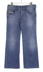 Diesel Vixy 008rv_Stretch Jeans Damen W28/L32 Breit Leg Fade Effekt Knopf Blau - Bild 1 von 12