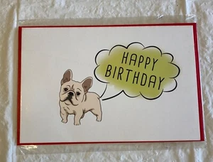 “Happy Birthday” Farting Pug Greeting Card Blank Inside w/Envelope - Picture 1 of 2