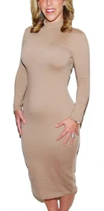 $2198 Ralph Lauren Purple Label Womens Cashmere Sweater Dress Italy Beige Medium - Picture 1 of 7