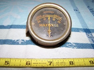 MAXWELL Car Auto Early AMP GAUGE Dash HOT RAT ROD Hit Miss Engine Steampunk - Picture 1 of 13