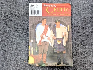 Simplicity 8913 Pattern Mens Celtic Outlander Scot Kilt Shirt BB L XL Halloween - Picture 1 of 3