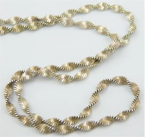 Vintage Long Sterling Silver Twisted Chain Rope Necklace 925 IBB Italy 24" - Picture 1 of 5