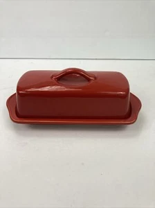 Chantal Red Butter Dish 8 1/2" x 4" - Picture 1 of 13