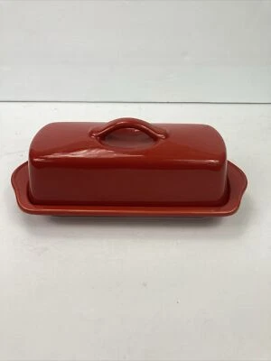 Chantal Red Butter Dish 8 1/2" x 4" - Image 1 of 4