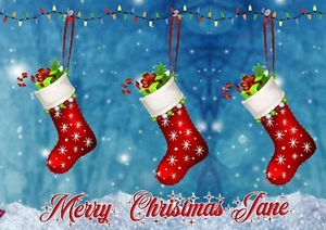 Personalised Stocking Card Christmas Funny Cute Classy Classic Snow Spirit - Picture 1 of 1