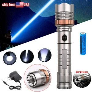 Brighter 9500000LM Rechargeable Flashlight 5 Lighting Zoom Torch Emergency Light - Picture 1 of 23