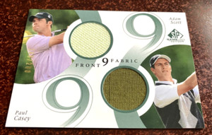 2002 SP Game Used PGA "Front 9 Fabric" Double ADAM SCOTT PAUL CASEY Rookie RC SP