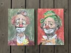 Large Vintage 60s paint-by-number clown paintings